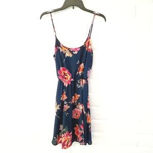 Anthropologie Everly Mini Dress Womens XS Blue Watercolor Floral Sleeveless